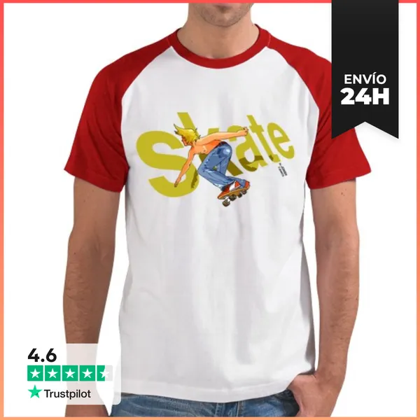 Camiseta Hombre, Estilo Béisbol Skate Safari Skate LaTostadora