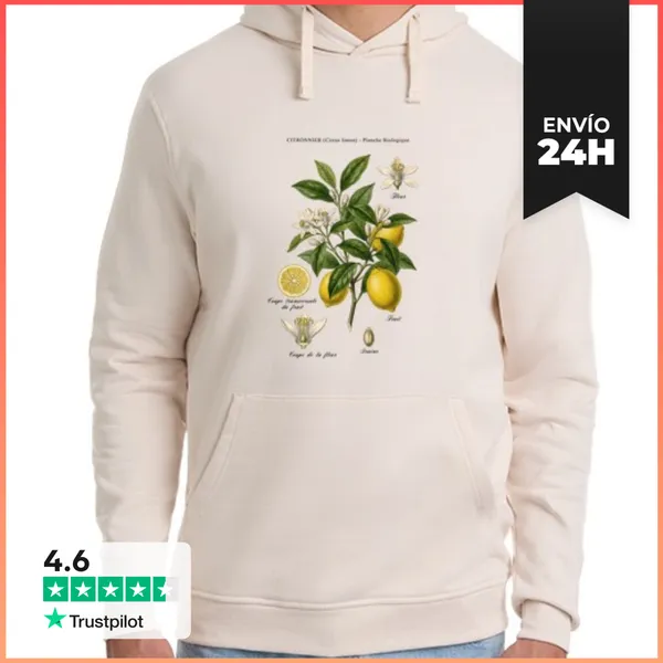 Sudadera Unisex Con Capucha Estudio Botánico De Limonero Vintage