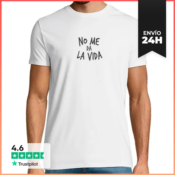 Camiseta Hombre Clásica No Me Da La Vida BLACK LaTostadora