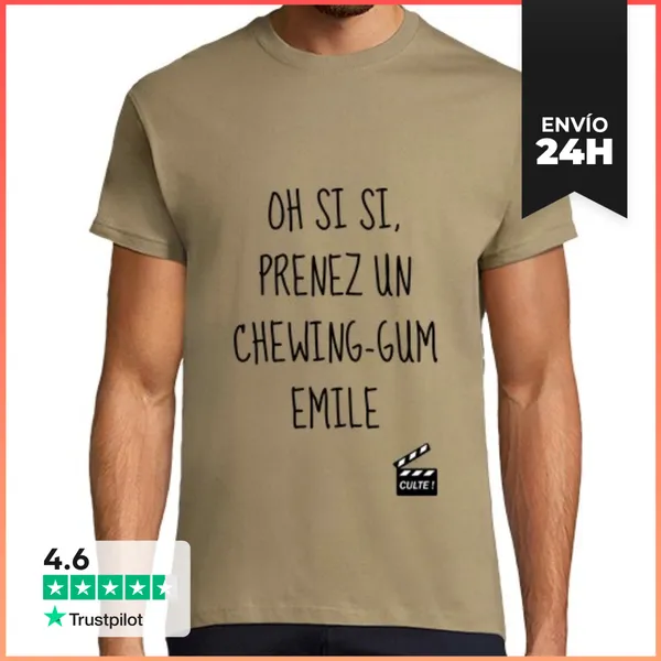 Camiseta Hombre Clásica Tomar Un Chicle Emile - Adoración