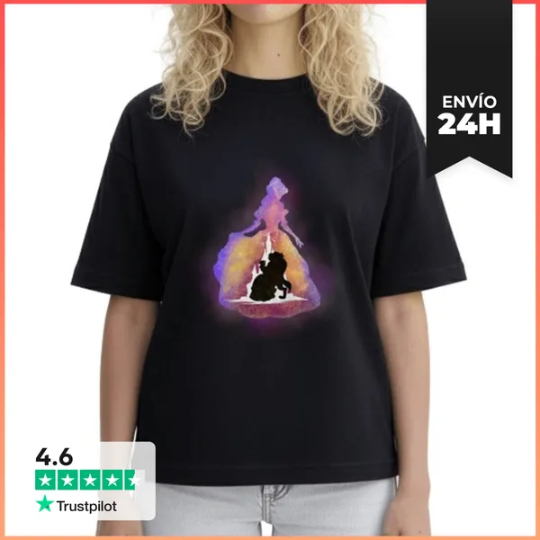 Camiseta Mujer Boxy La Bella Y La Bestia LaTostadora