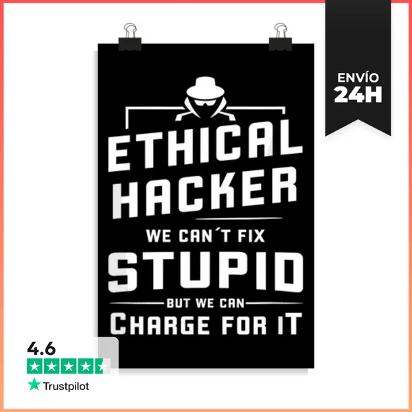 Póster Vertical Hacker Ético Hacker De Sombrero Blanco