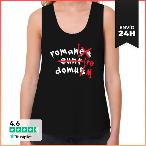 Camiseta Mujer Sin Mangas, Loose Fit Romani Ite Domum LaTostadora