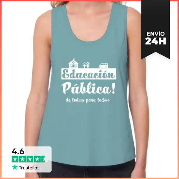 Camiseta Mujer Sin Mangas, Loose Fit Camiseta Mujer Educación
