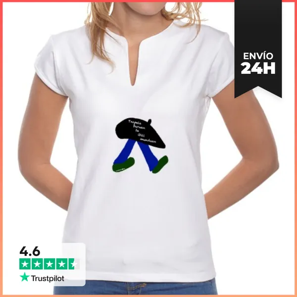 Camiseta Mujer Cuello Mao TXAPELA BURUAN LaTostadora
