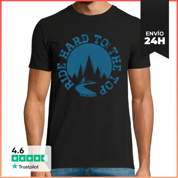 Camiseta Hombre Clásica Ride Hard To The Top LaTostadora