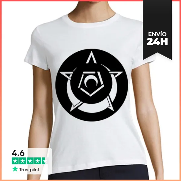 Camiseta Mujer Clásica Círculo De Cultivo De Pentagrama Místic