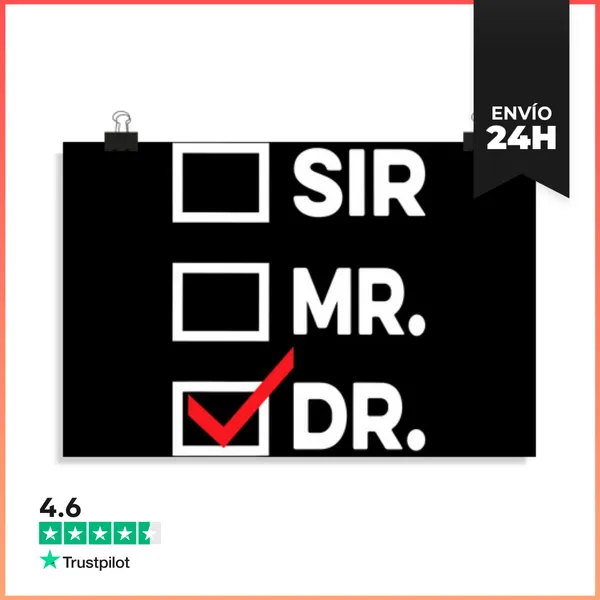 Póster Horizontal Hombre Señor Doctor Graduación Hombres