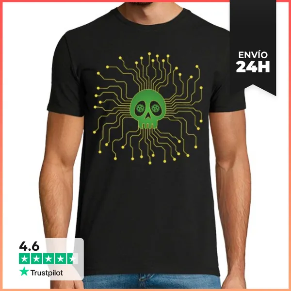 Camiseta Hombre Clásica Cráneo Del Microprocesador LaTostadora