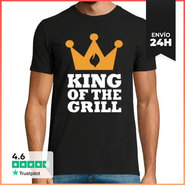 Camiseta Hombre Clásica Rey De La Parrilla LaTostadora