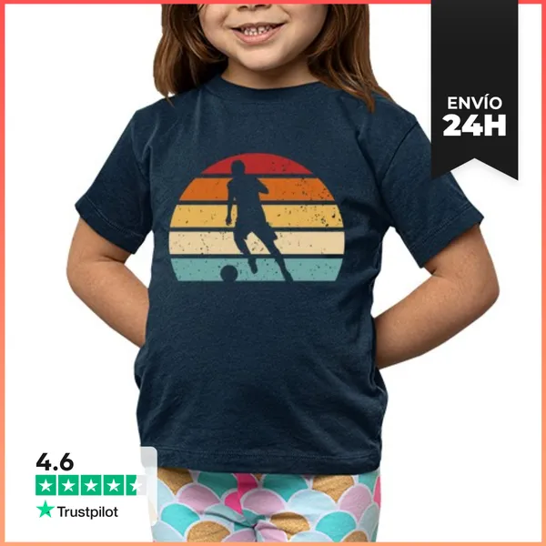 Camiseta Clásica Para Niños Fútbol Vintage Al Atardecer
