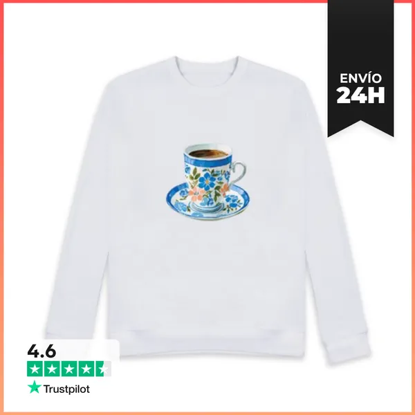 Sudadera Unisex Taza De Café Floreada Y Platillo LaTostadora