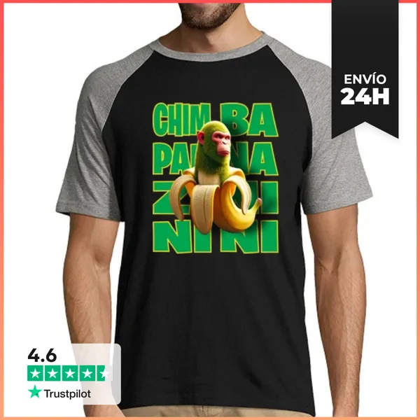 Camiseta Hombre, Estilo Béisbol Chimpanzini Bananini LaTostadora