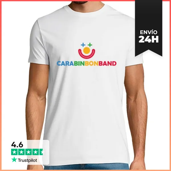 Camiseta Hombre Clásica CARA BIN BON BAND - Hombre, Manga Corta,
