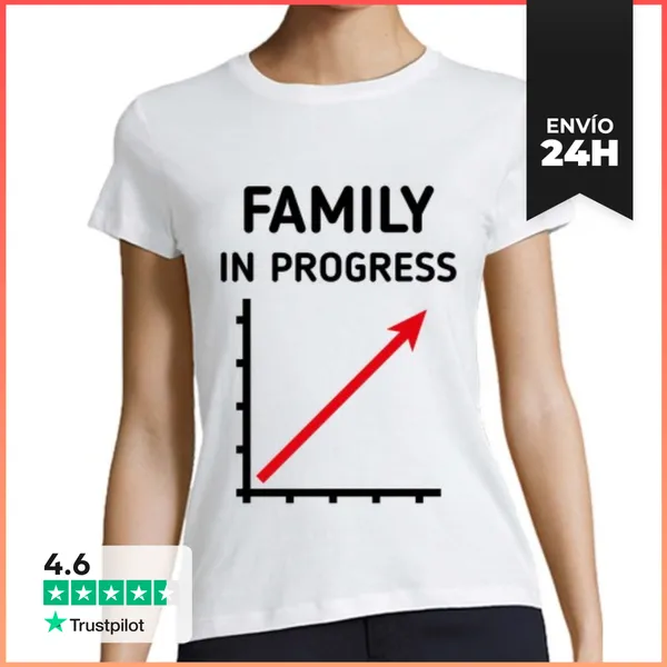 Camiseta Mujer Clásica Family In Progress - Pregnant - Parents -