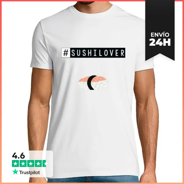 Camiseta Hombre Clásica Sushilover White LaTostadora