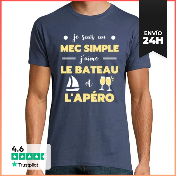 Camiseta Hombre Clásica Barco Apero Humor Barco Marinero