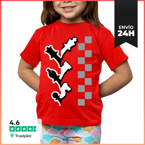 Camiseta Clásica Para Niños Ajedrez - Piezas En Vertical