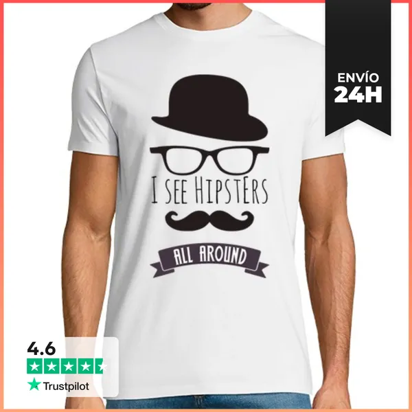Camiseta Hombre Clásica I See Hipsters All Around! LaTostadora