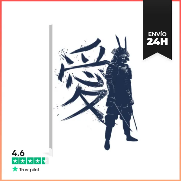Lienzo Vertical Kanji Samurai LaTostadora