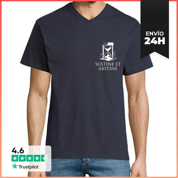 Camiseta Hombre, Cuello Pico Sustine Et Abstine LaTostadora