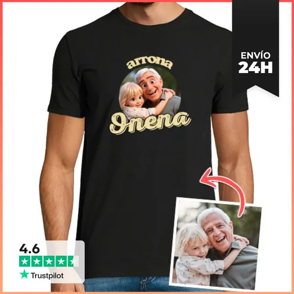Camiseta Hombre Clásica Efecto Animación 3D Camiseta Aitona Onena