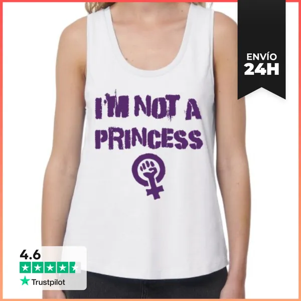 Camiseta Mujer Sin Mangas, Loose Fit Im Not A Princess