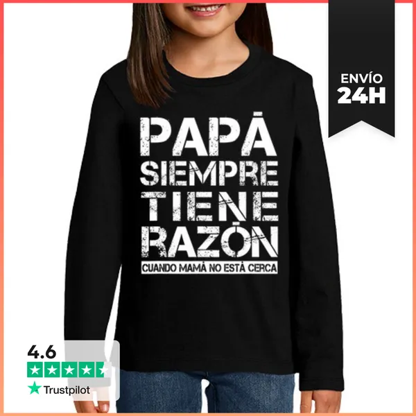 Camiseta Manga Larga Para Niños Cita Divertida En Español De Papá