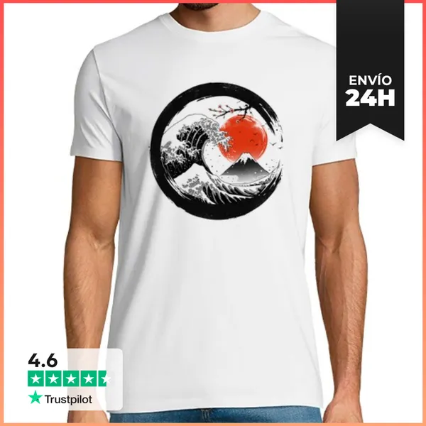 Camiseta Hombre Clásica La Gran Camisa De La Ola Sumi Para Hombre