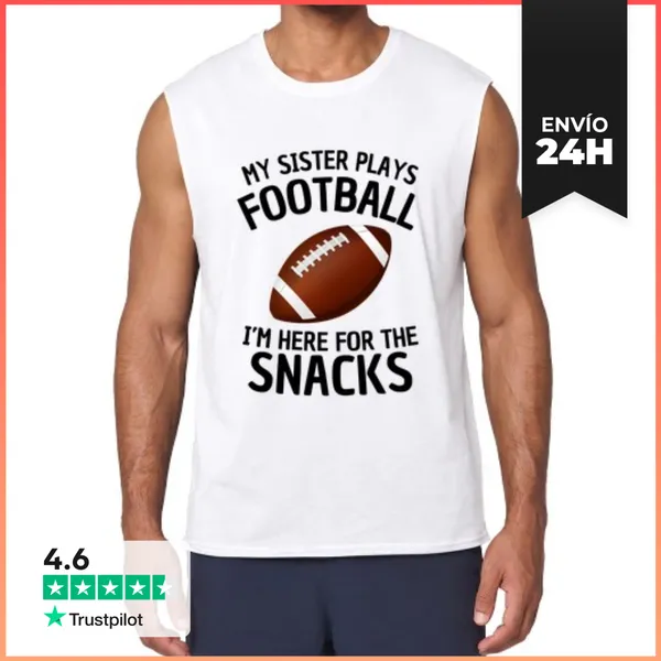 Camiseta Sin Mangas Cita De Una Hermana Fanática Del Fútbol