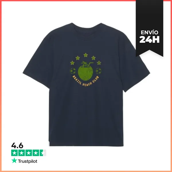 Camiseta Oversize Camiseta Brasil Beach Club, Fútbol, Estrellas,