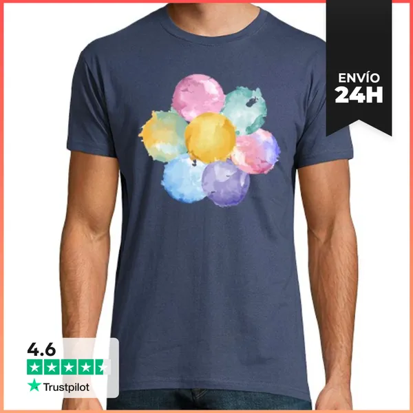 Camiseta Hombre Clásica Flor De Acuarela LaTostadora