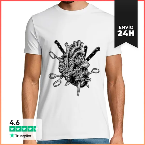 Camiseta Hombre Clásica Corazón Herido, Hurt LaTostadora