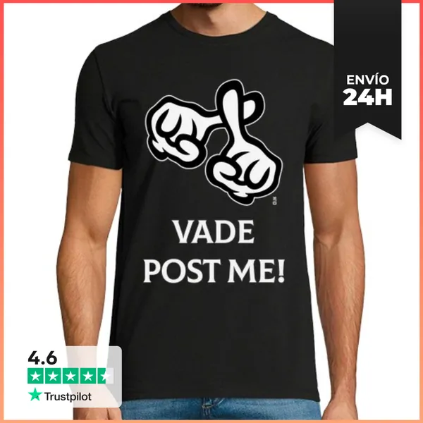 Camiseta Hombre Clásica Vade Post Me - Cruz - Biblia - Neg 2c