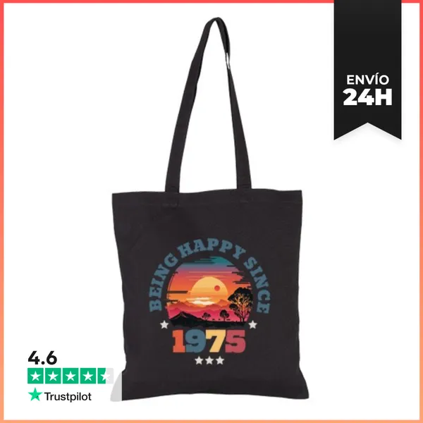 Bolsa De Tela Vintage Sunset Being Happy Since 1975 Birthday Gift