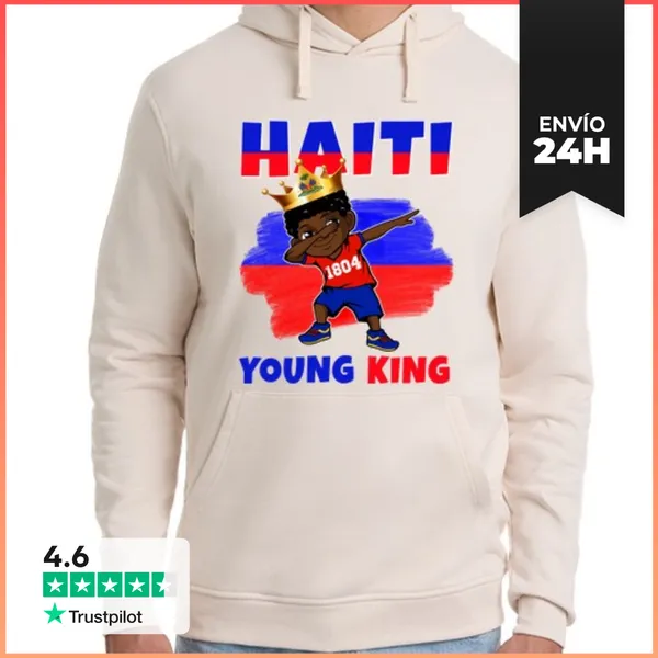 Sudadera Unisex Con Capucha Haití Joven Rey Bandera De Haití