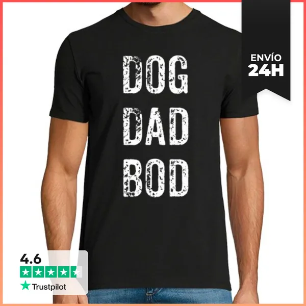 Camiseta Hombre Clásica Papá Perro Con Cuerpo De Papá LaTostadora