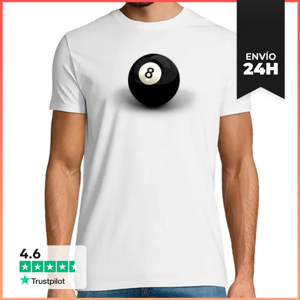 Camiseta Hombre Clásica Bola 8 De Billar LaTostadora