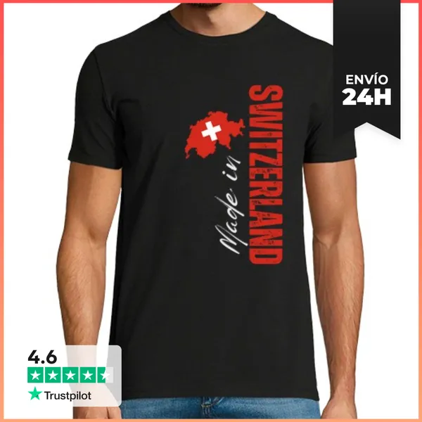 Camiseta Hombre Clásica Hecho En Suiza, Orgullo Suizo LaTostadora
