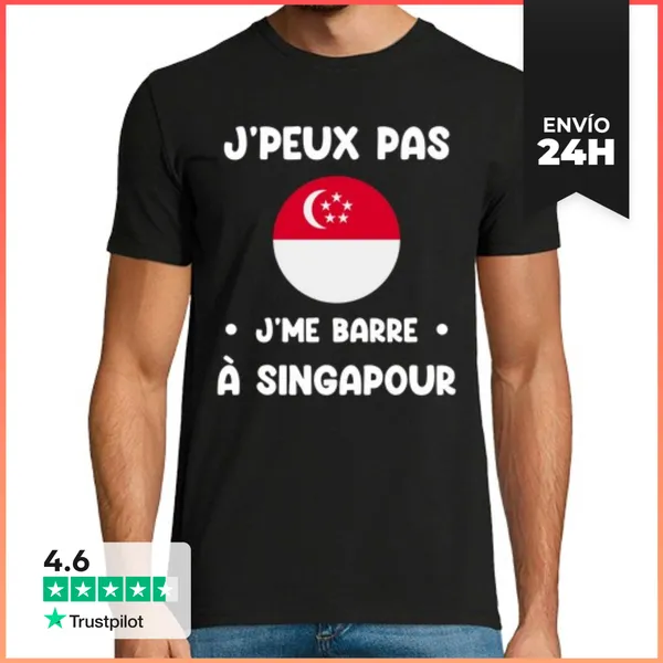 Camiseta Hombre Clásica No Puedo Me Voy A Singapur LaTostadora