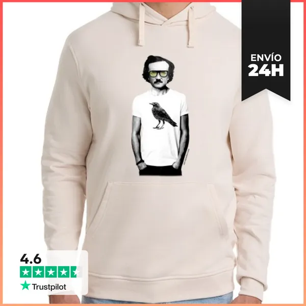 Sudadera Unisex Con Capucha Edgar Allan Poe, Mola LaTostadora