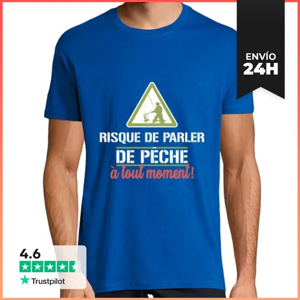 Camiseta Hombre Clásica Riesgo De Hablar De Pesca LaTostadora