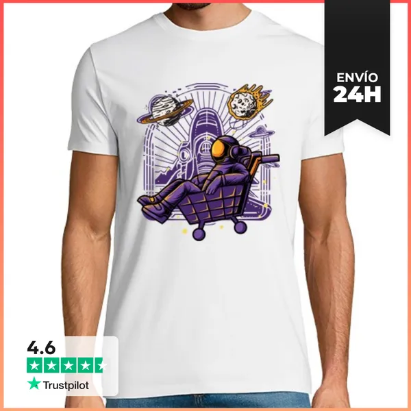 Camiseta Hombre Clásica Lista De Compras Lunar LaTostadora