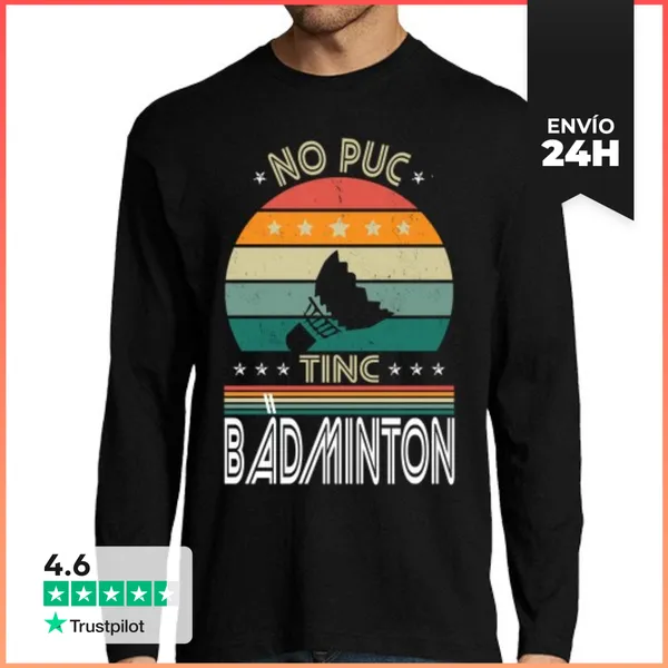Camiseta Hombre Manga Larga No Puedo Tengo Bádminton Catalán