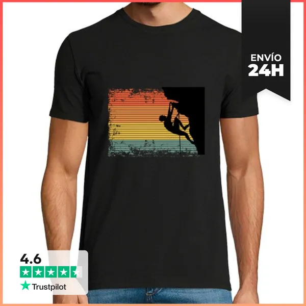 Camiseta Hombre Clásica Vintage Rock Climbing Gift LaTostadora