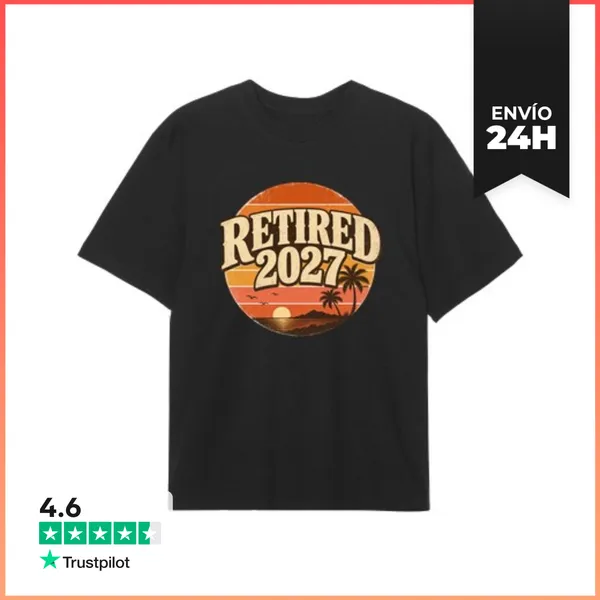 Camiseta Oversize Vintage Sunset - Retired 2027 Ideal For Men And