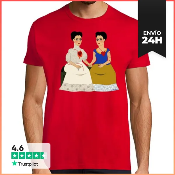 Camiseta Hombre Clásica Las Dos Fridas LaTostadora