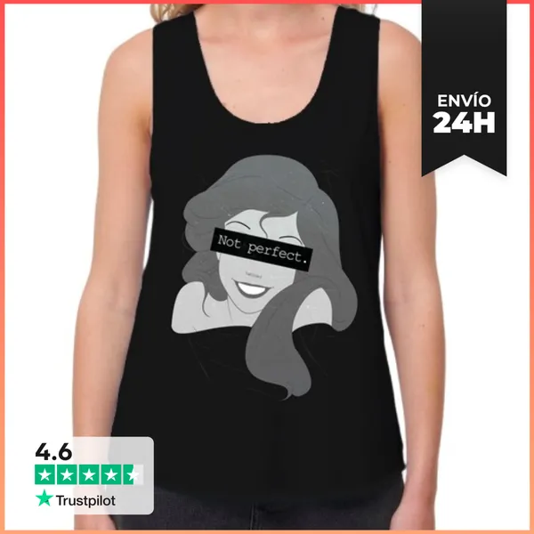 Camiseta Mujer Sin Mangas, Loose Fit Ariel Not Perfect