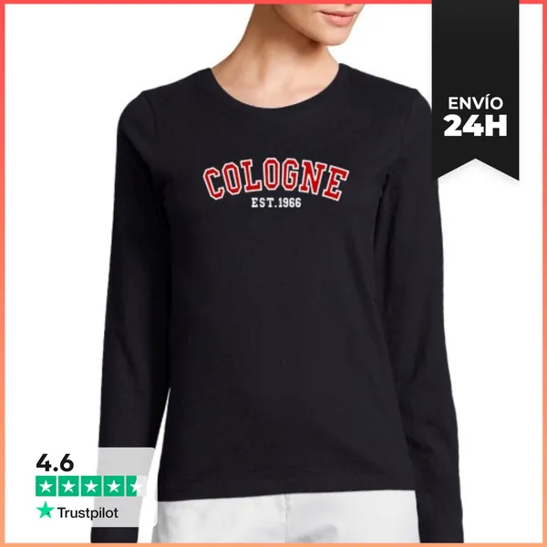 Camiseta Mujer Manga Larga Colonia Est 1966 LaTostadora