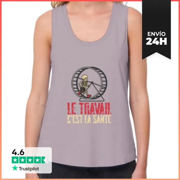 Camiseta Mujer Sin Mangas, Loose Fit Le Travail LaTostadora